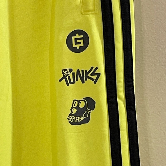 ADIDAS x BORED APE YATCH CLUB x GMONEY x PUNKS NWOT Track Pants in Solar Yellow - Picture 4 of 6